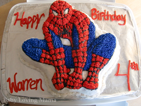 Wilton SpiderMan Cake Warren 4th Birthday