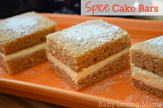 Spice Cake Bars with Cream Cheese Filling