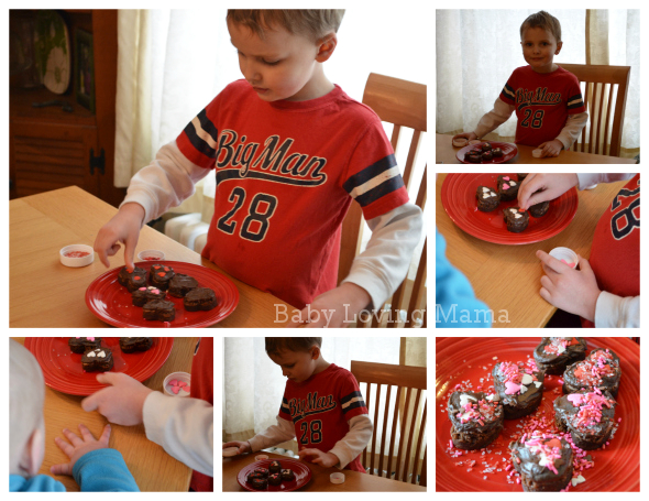 Valentines Day Heart Brownie Decorating